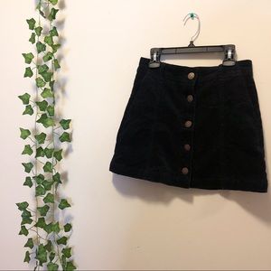 HIGH WAIST SUEDE BLACK SKIRT
